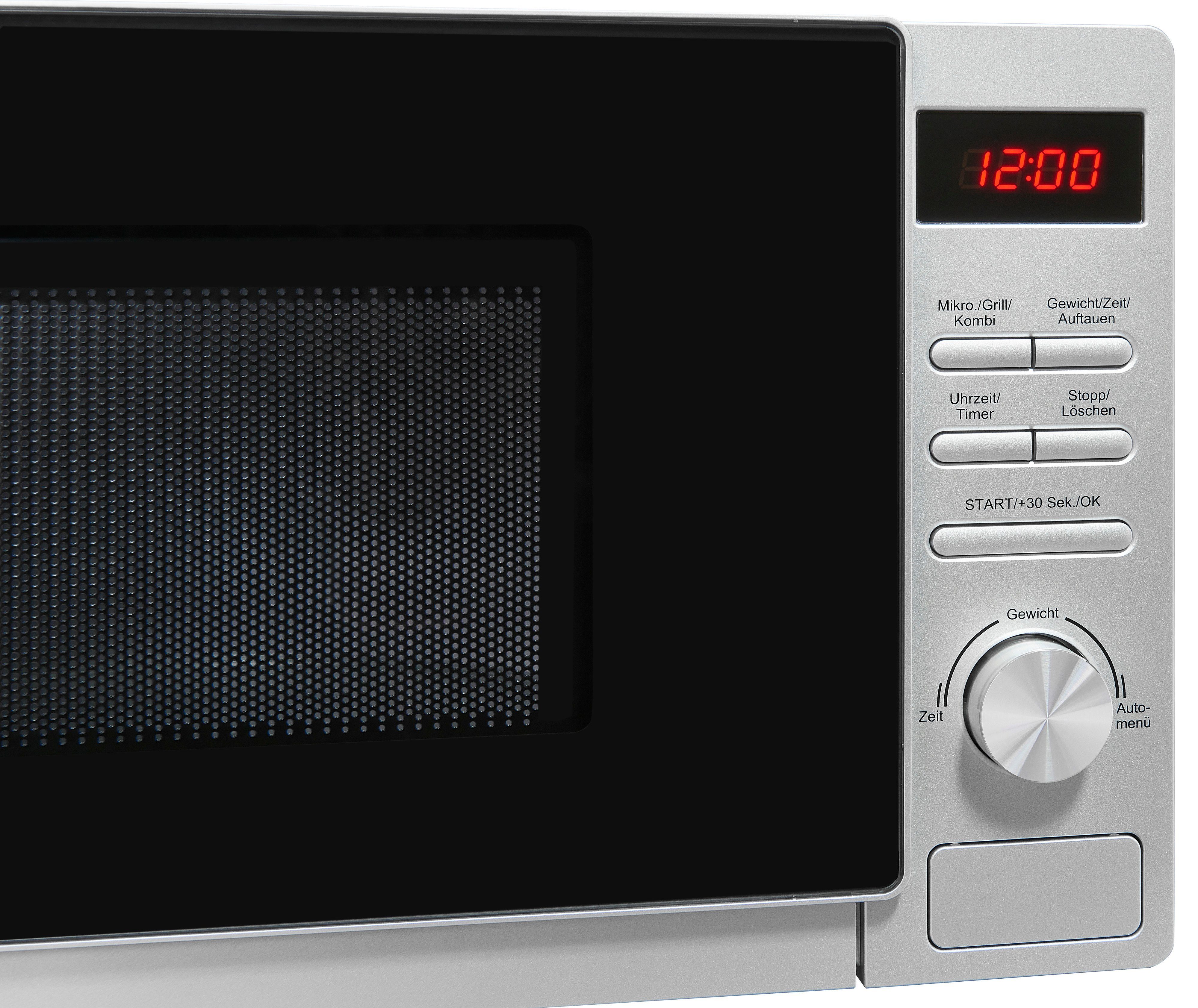 exquisit Mikrowelle MW2070-3GDI si, Mikrowelle, Grill, 20,00 l, schlicht und leistungsstark, digitaler Timer, Grill-Funktion