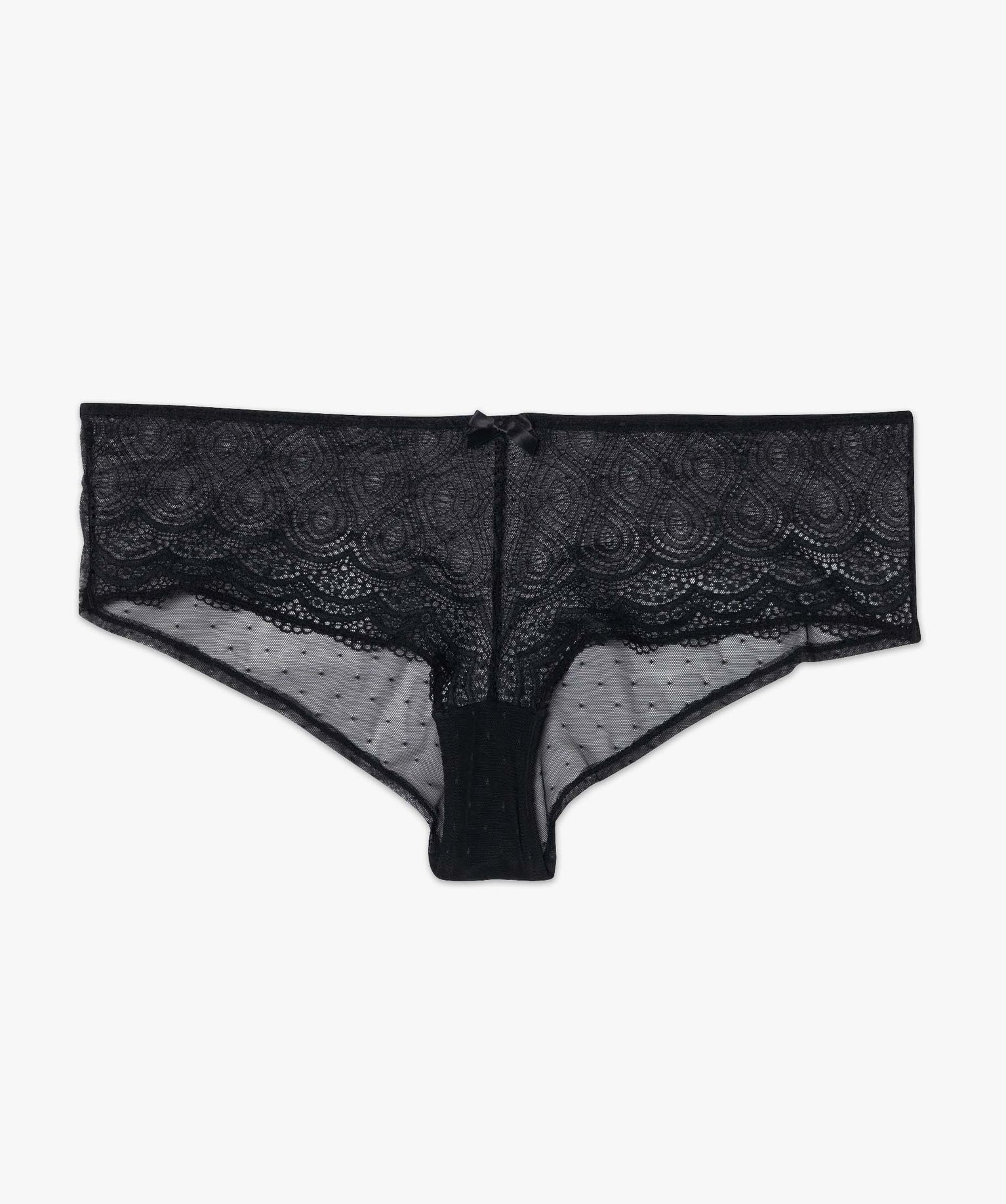 Shorty en dentelle et tulle femme grande taille noir | GEMO