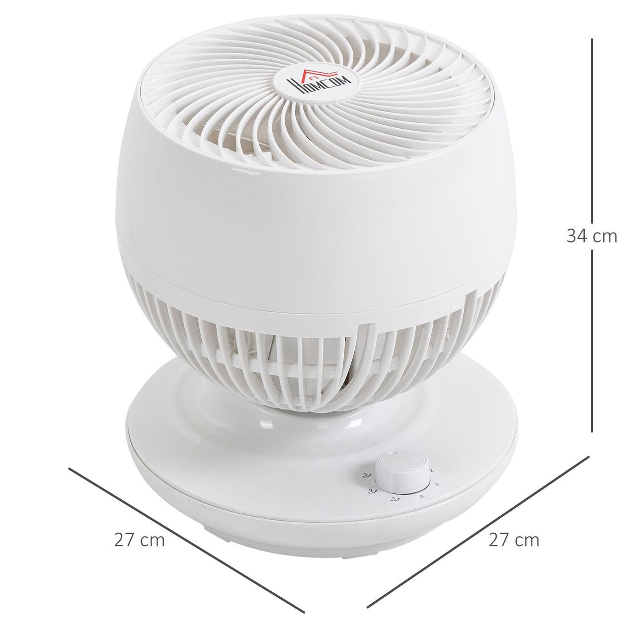 HOMCOM Tischventilator 90° Kippfunktion 70° Oxidation 90° Schwenkbar