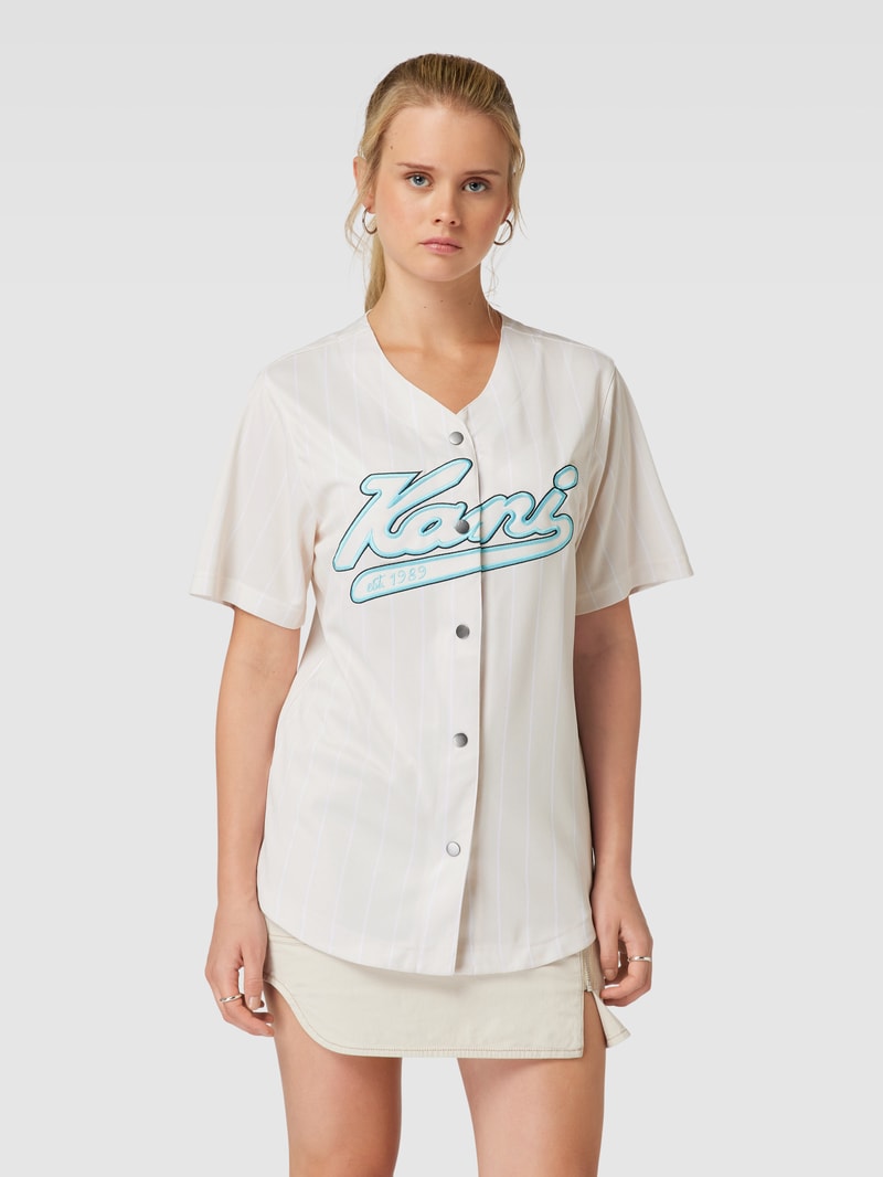 T-Shirt mit  Nadelstreifen Modell 'Varsity Psychedelic' in offwhite