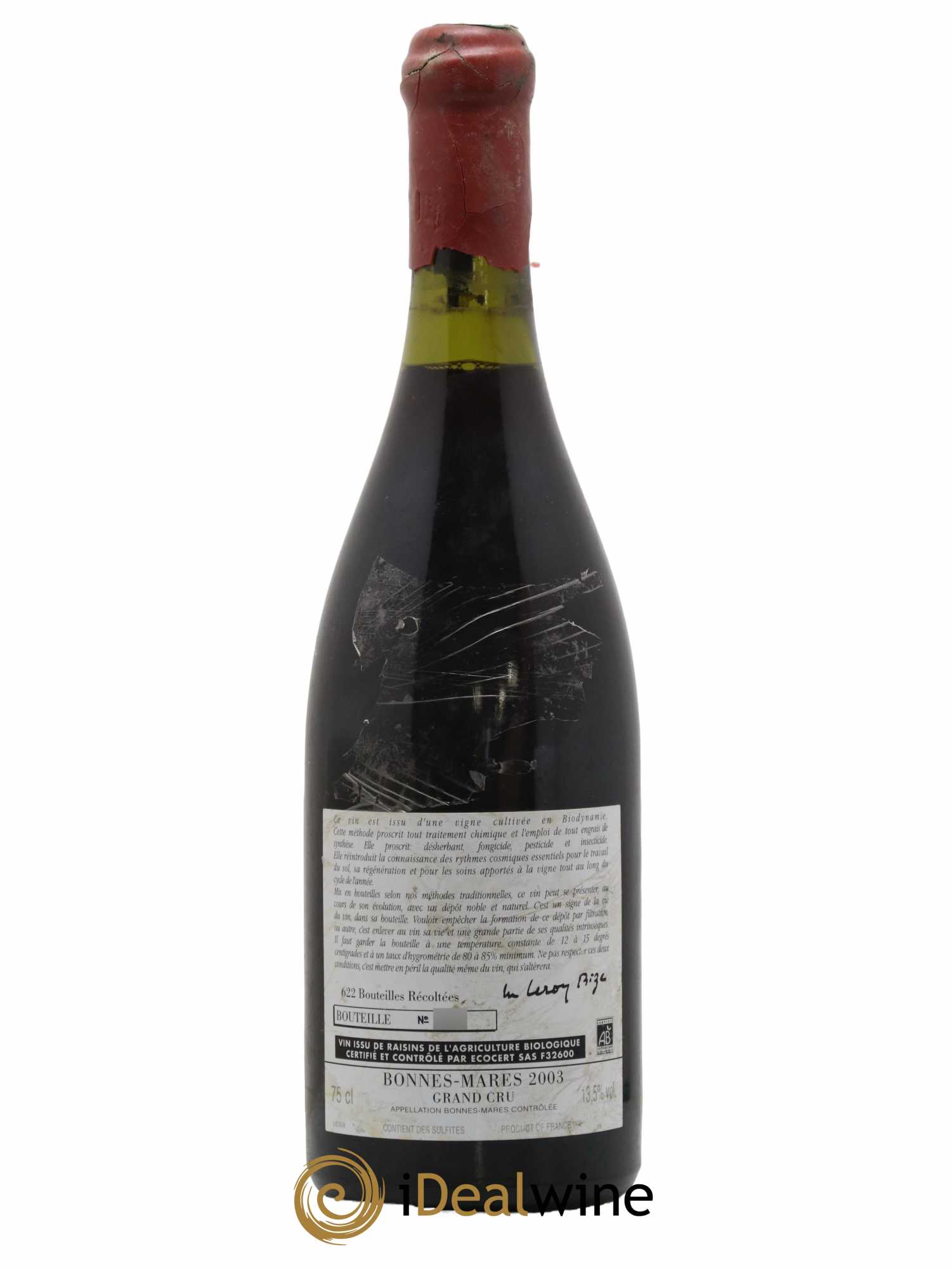 Bonnes-Mares Grand Cru d'Auvenay (Domaine)  2003 - Lot de 1 Bouteille