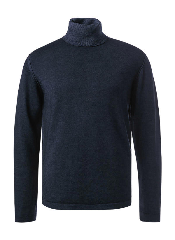 CROSSLEY, Rollkragenpullover, Wolle, dunkelblau meliert