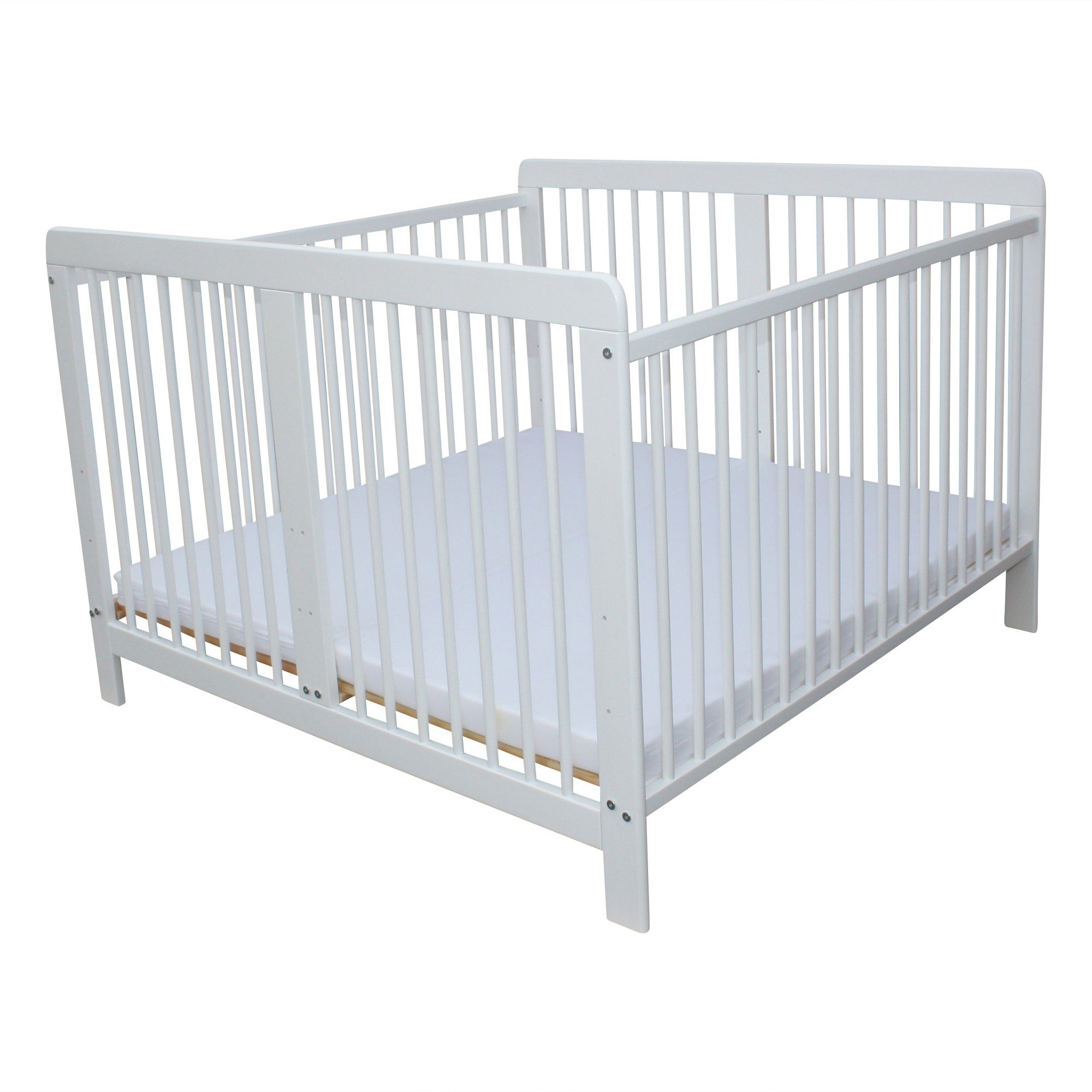 Micoland Kinderbett Zwillingsbett Zwillingskinderbett mit 2 Matratzen 120x120cm + Nestchen