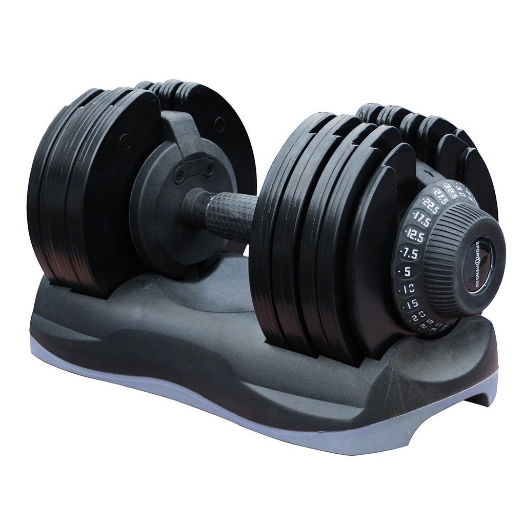Sporttrend 24 Kurzhantel Hantel 32,5KG verstellbar, Hantelstange Kurzhantelstange Fitnessstange Stange in 2,5KG Schritten verstellbar