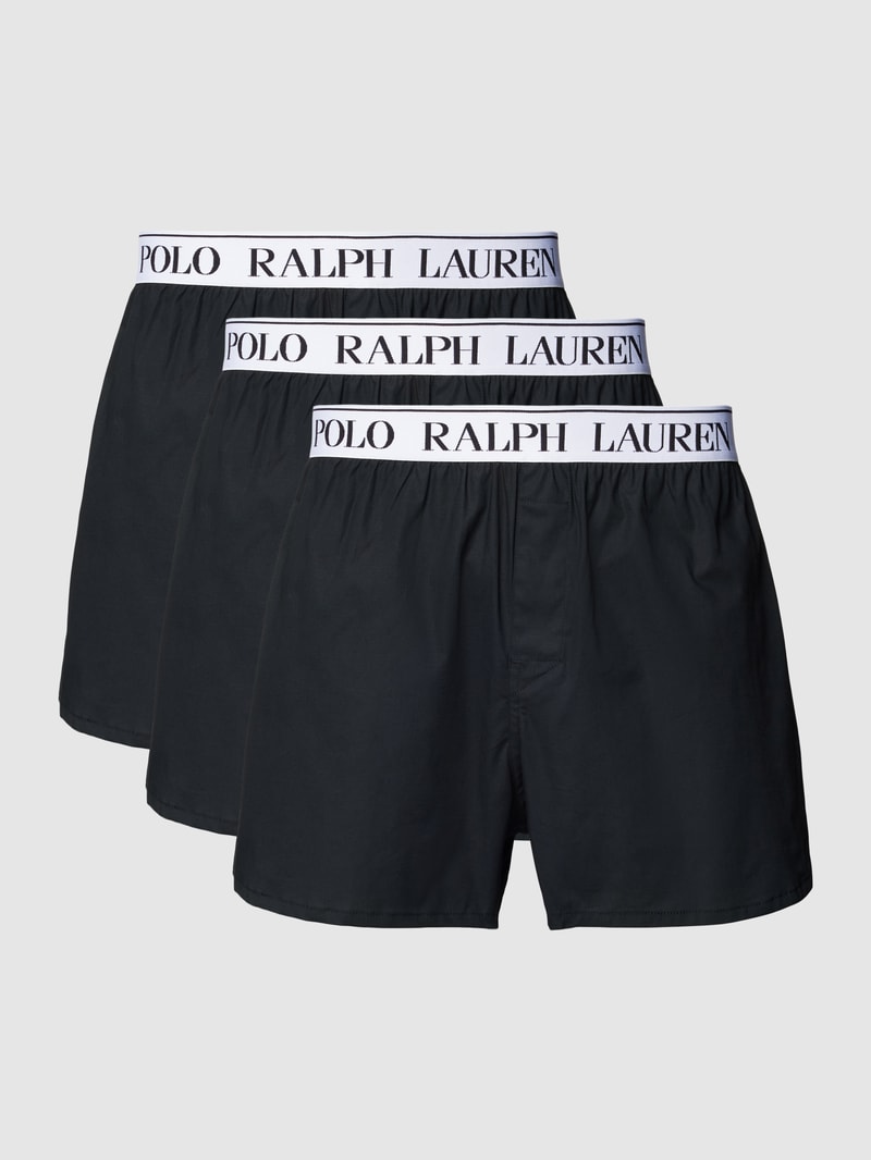 Boxershorts mit Logo-Muster im 3er-Pack in schwarz