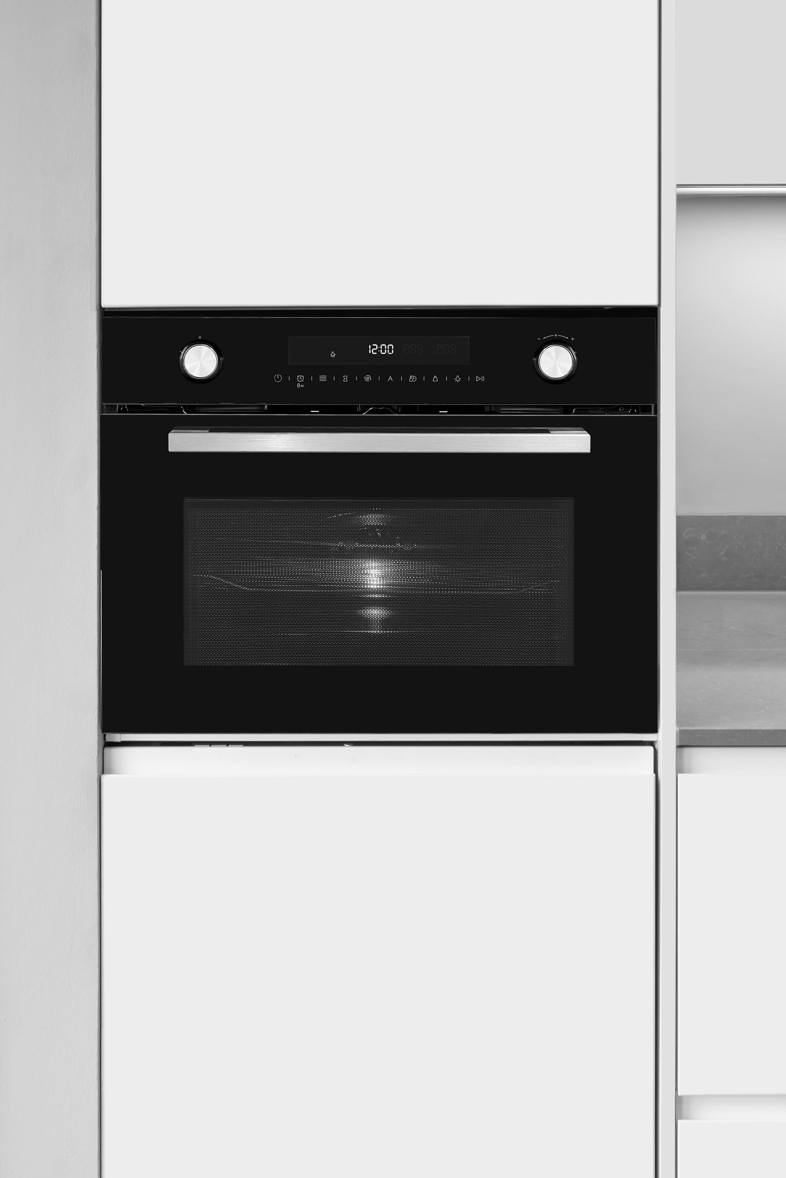 vonReiter Einbau-Mikrowelle VREBM 4650-3, Mikrowelle mit Backofenfunktion, Heißluft, Grill, Auftaufunktion, 50,00 l, Touch-Control