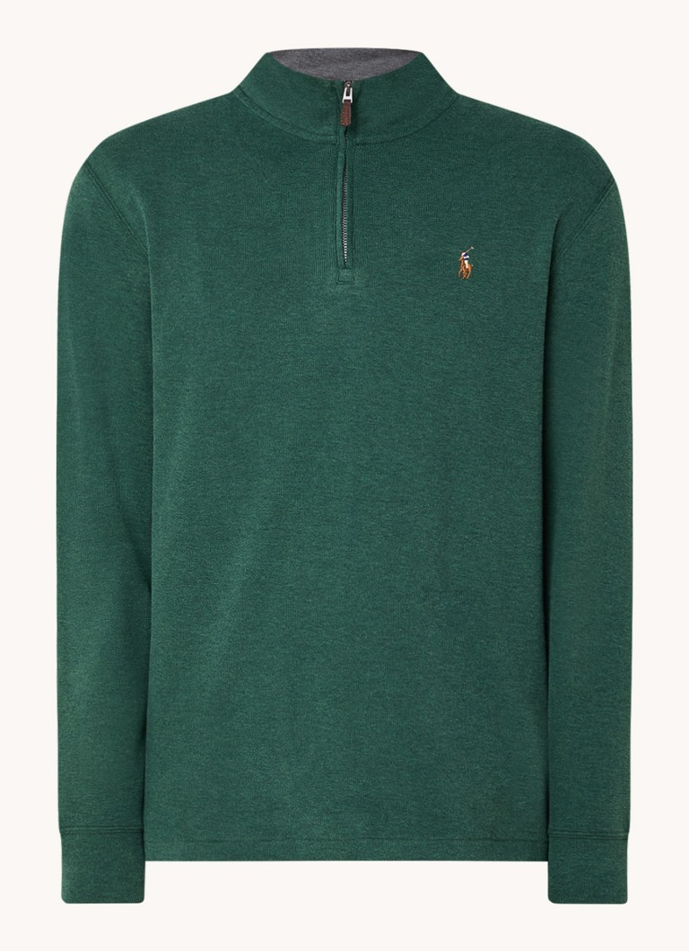 Ralph Lauren Fine-knit pullover with half zip and logo embroidery