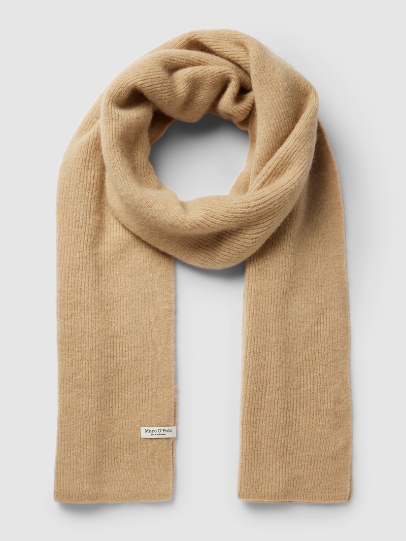 Schal aus Schurwoll-Mix mit Alpaka-Anteil in beige meliert