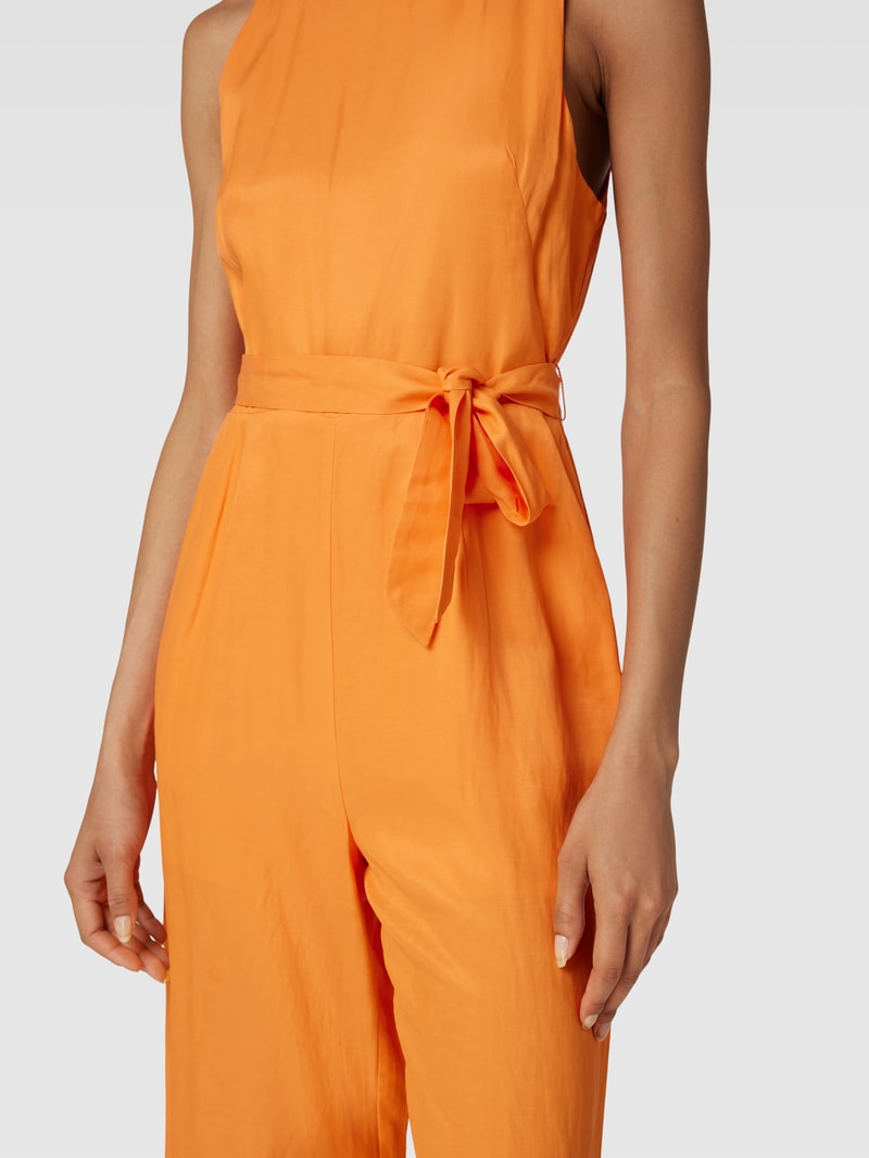 Jumpsuit aus Viskose-Mix mit Leinen-Anteil in orange
