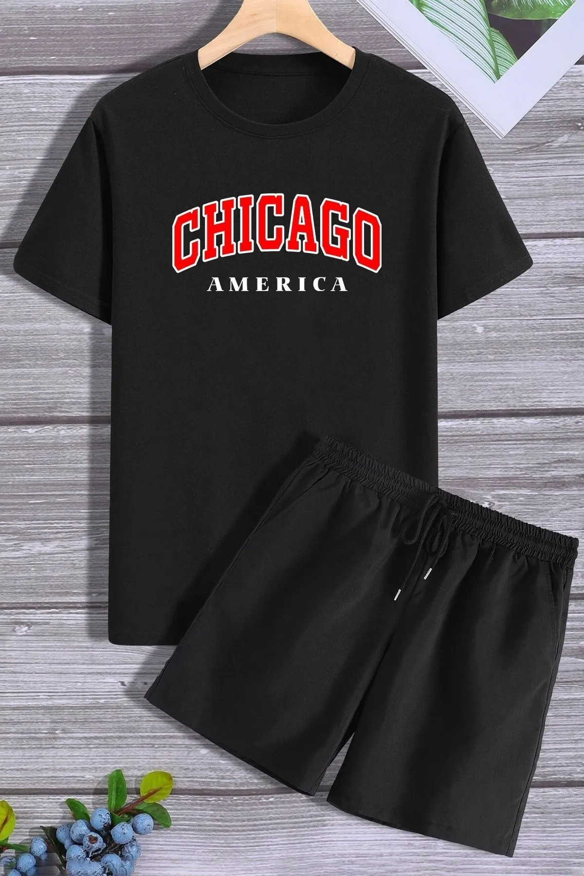 trendypassion  Chiago Shorts T-Shirt-Trainingsanzug-Set