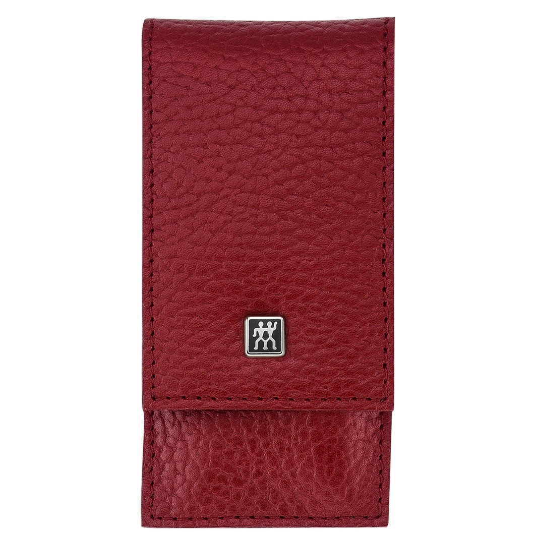 Classic Inox Taschen-Etui. Rindleder. rot. 3-tlg