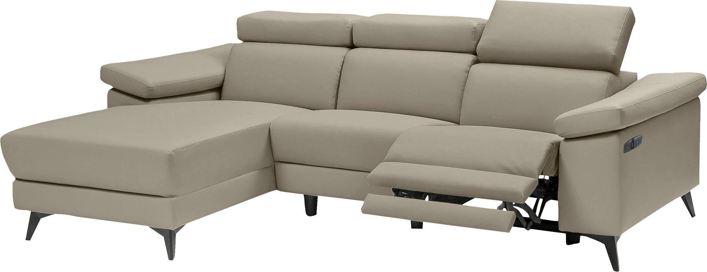 Places of Style Ecksofa Samira, mit elektrischer Relaxfunktion in einem Sitz und USB-Anschluss