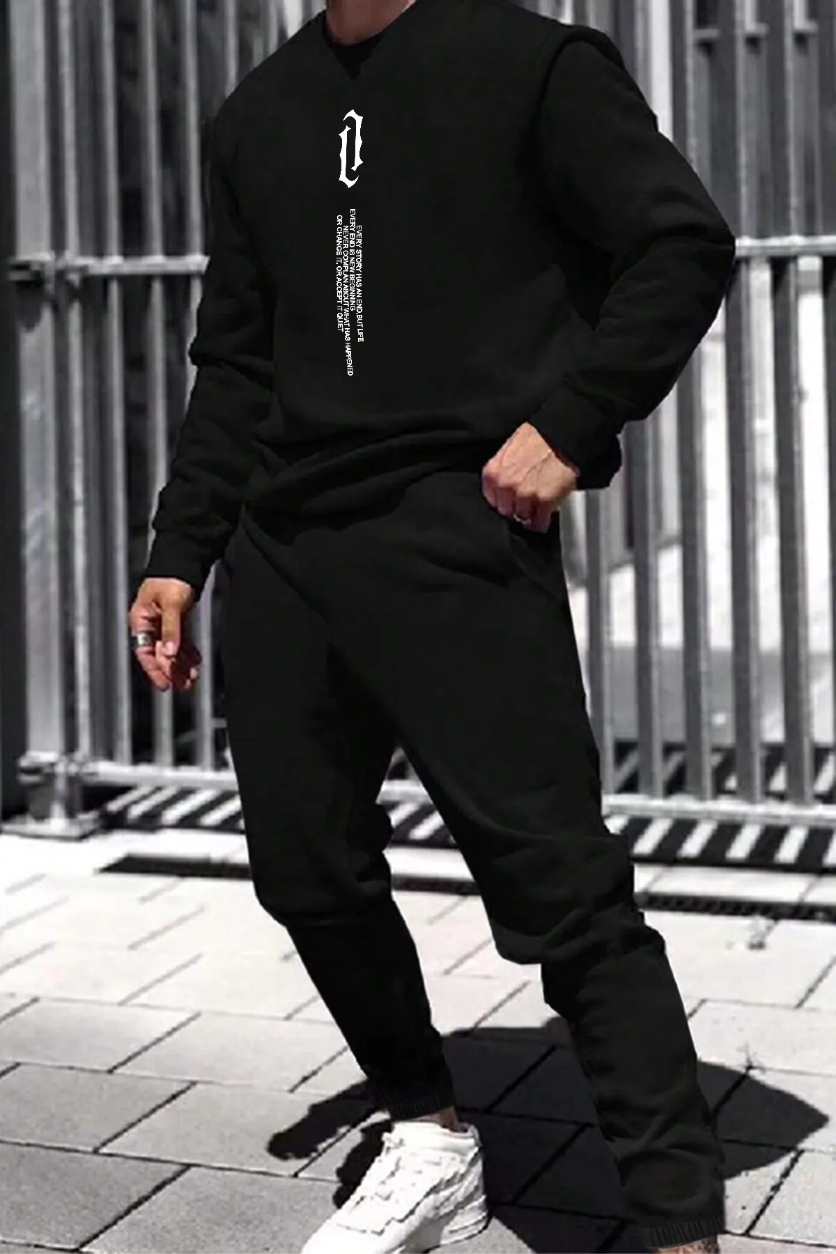 uyguntarz  Sport-Sweatsuit Set - Schwarz - Regular Fit