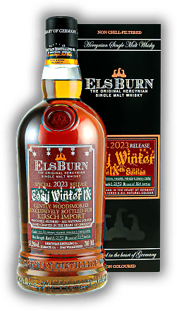 Elsburn Cosy Winter IX - 2023 53,2% Elsburn Cosy Winter IX - 2023 53,2% Ein flüssiger Ersatz für den Weihnachtsmarktbesuch. Alter /23 - 0,7	 Liter - Vol 53,2%