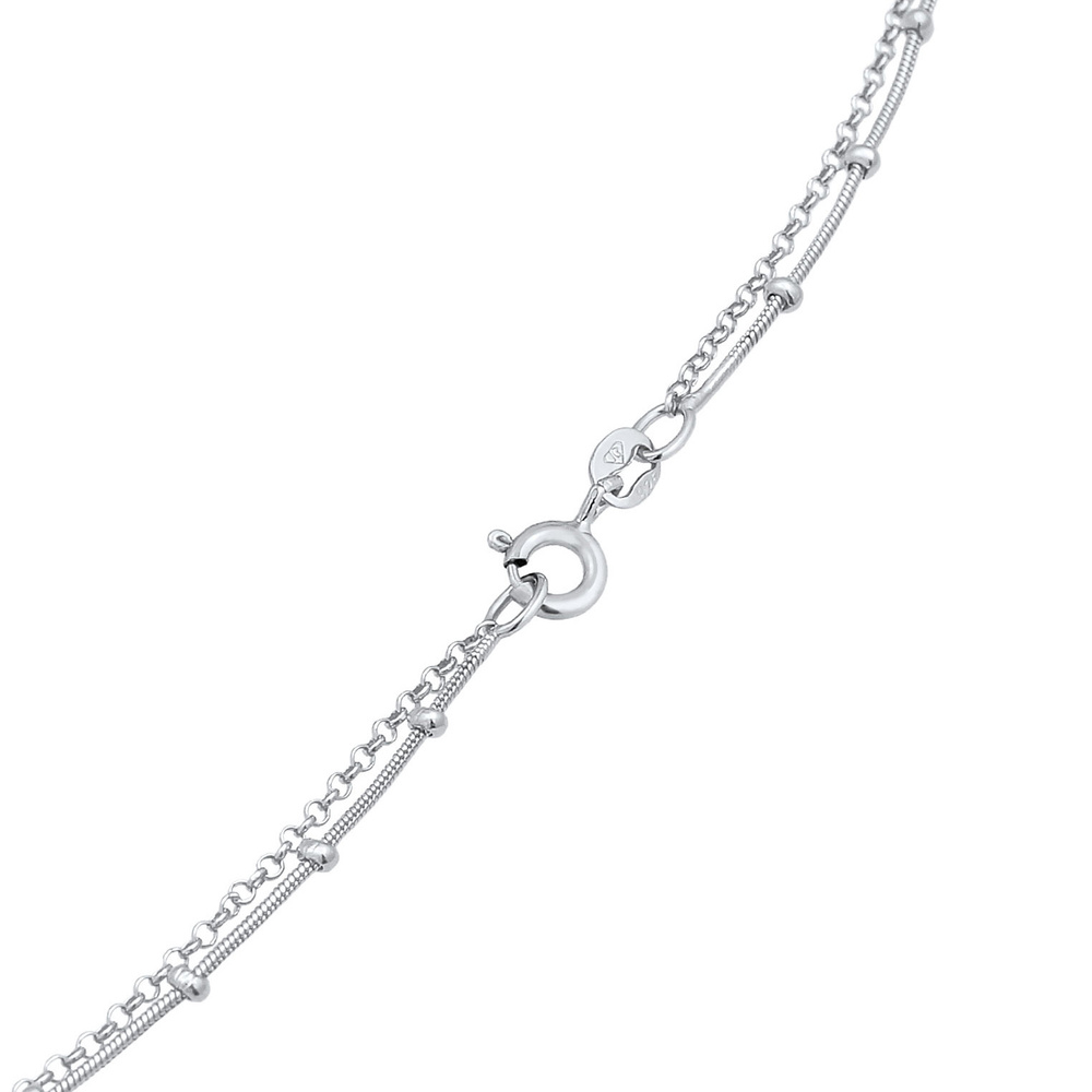 Elli Elli Collier Pendentif rond en chaîne boule pour dames intemporel en argent sterl collier