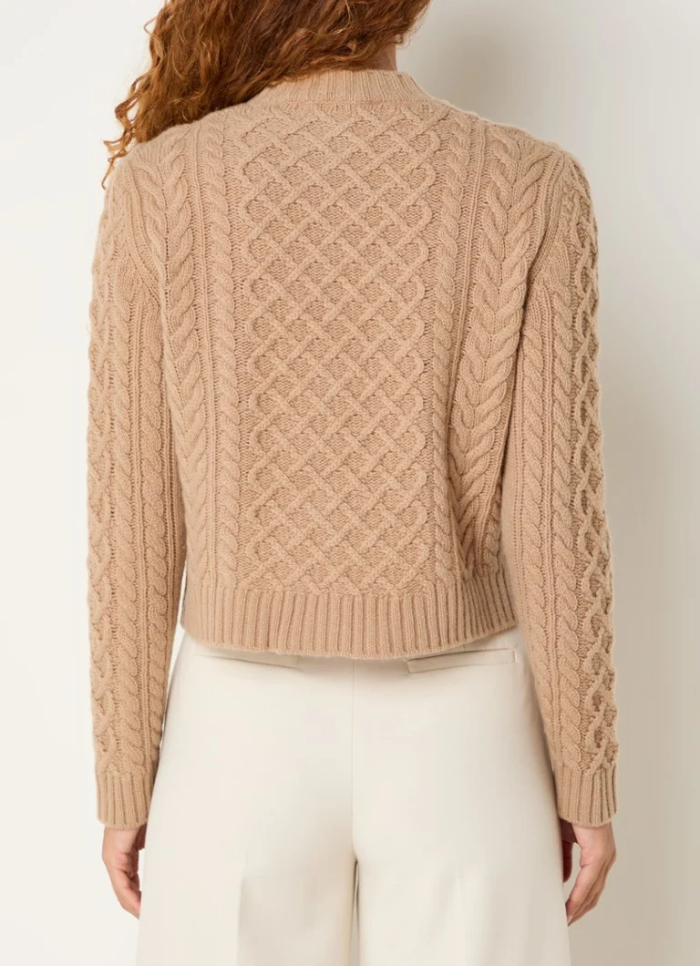 MaxMara Afosi Cardigan din Lână Merinos tricot cablu