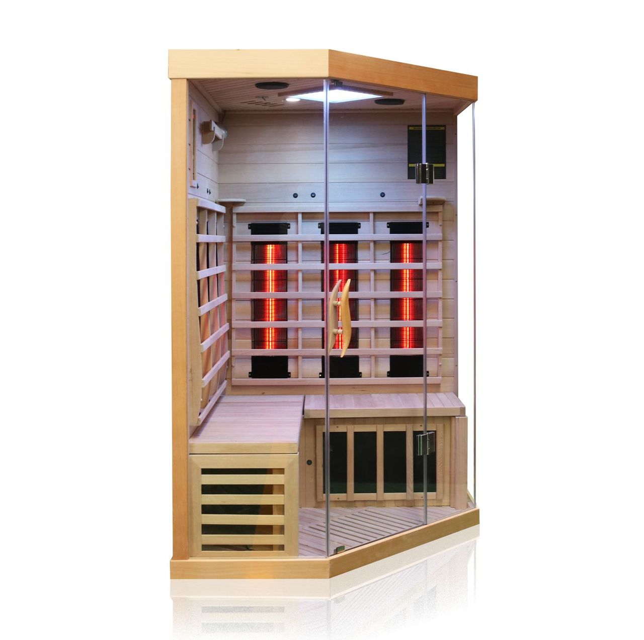 Dewello Infrarotkabine Infrarotsauna BRANDON 120cm x 120cm x 190cm Vollspektrumstrahler