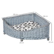 PawHut Hundebett Haustierbett Katzensofa Weichem Bezug Katzensofa Weide Plüsch Grau 68 x 68 x 32 cm