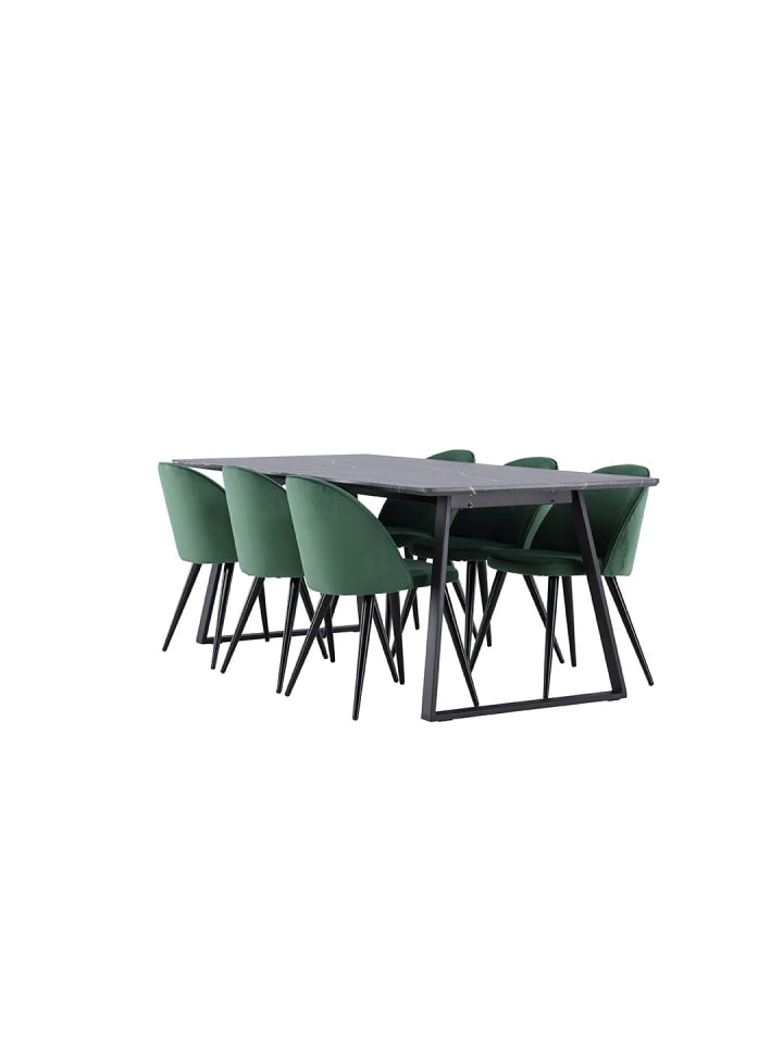 ebuy24 Essgruppe Malaga (7-teilig) Grün 200 x 90 cm günstig kaufen onesize