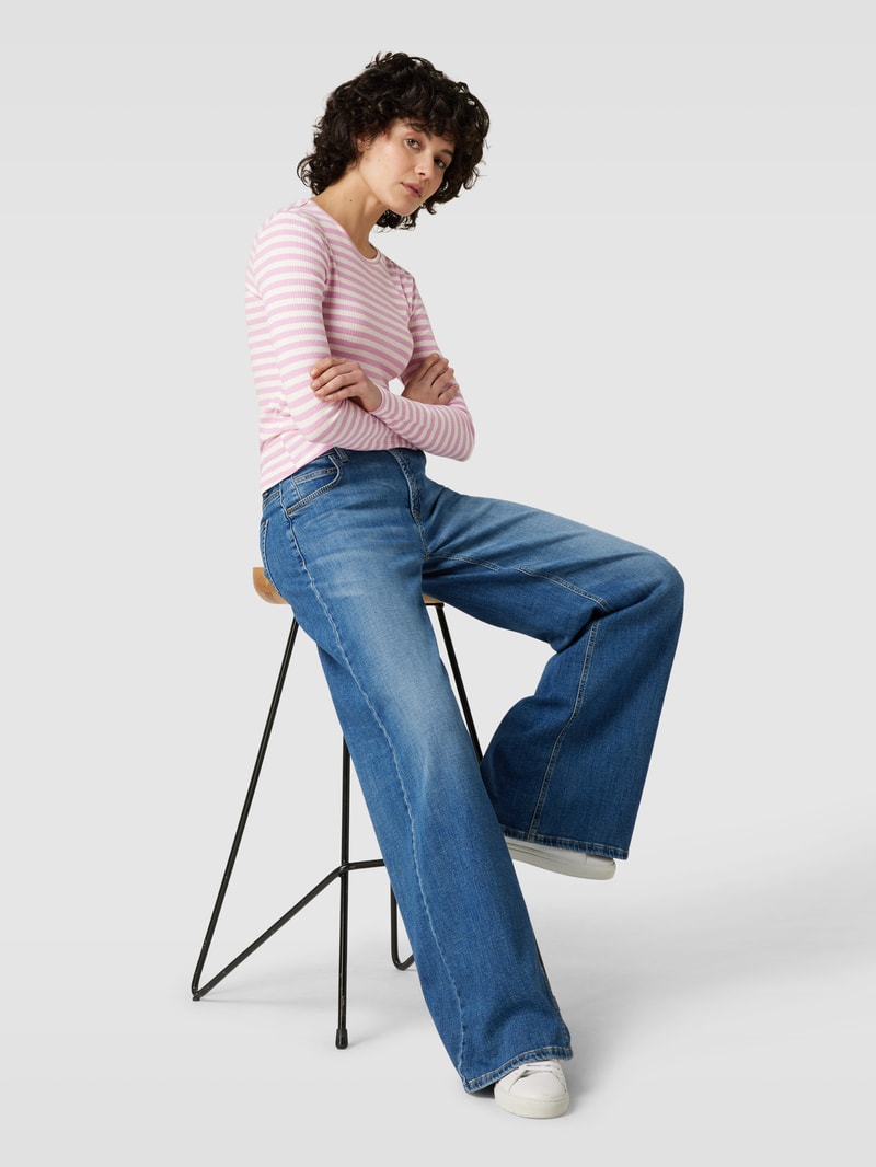 Longsleeve mit Streifenmuster Modell 'RUKA' in rosa
