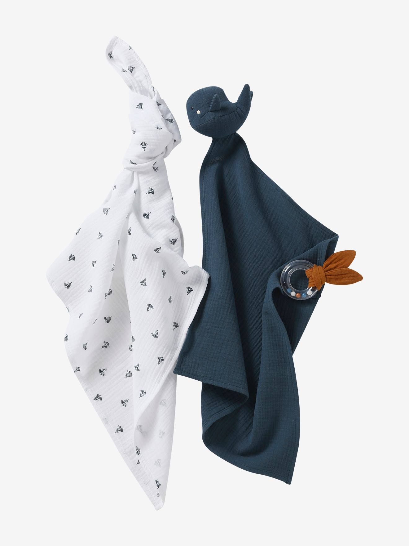 Vertbaudet Baby Geschenk-Set: Wickeltuch, Schmusetuch & Greifling mit Geschenkverpackung - rosa/koala