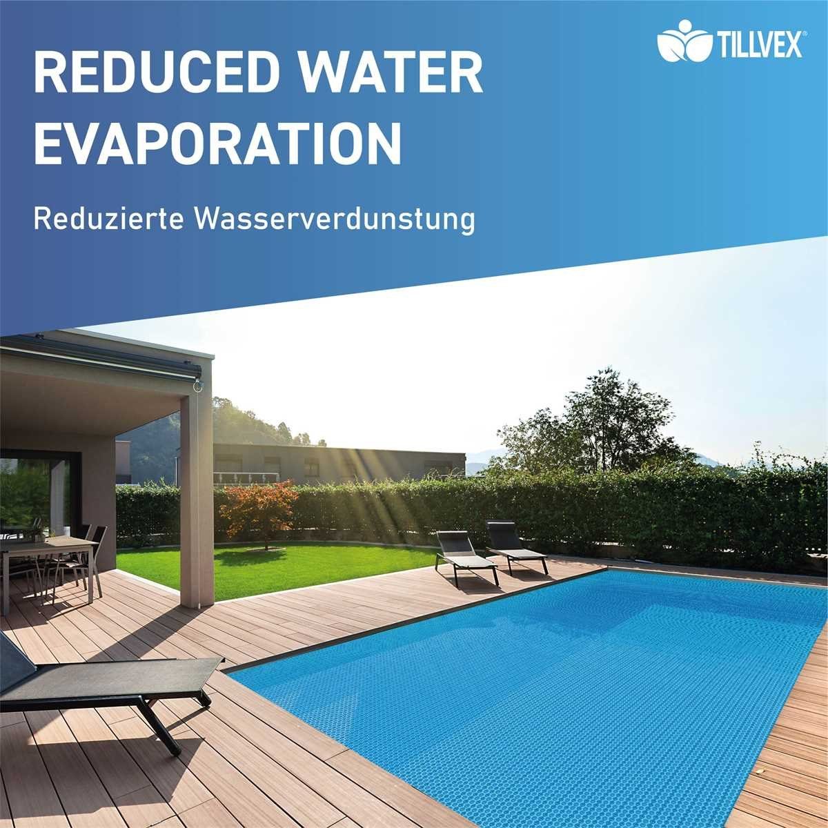 tillvex Pool-Abdeckplane Solarfolie Solarabdeckplane zuschneidbar Stärke 120 µm, Solarplane Poolheizung für Wassererwärmung
