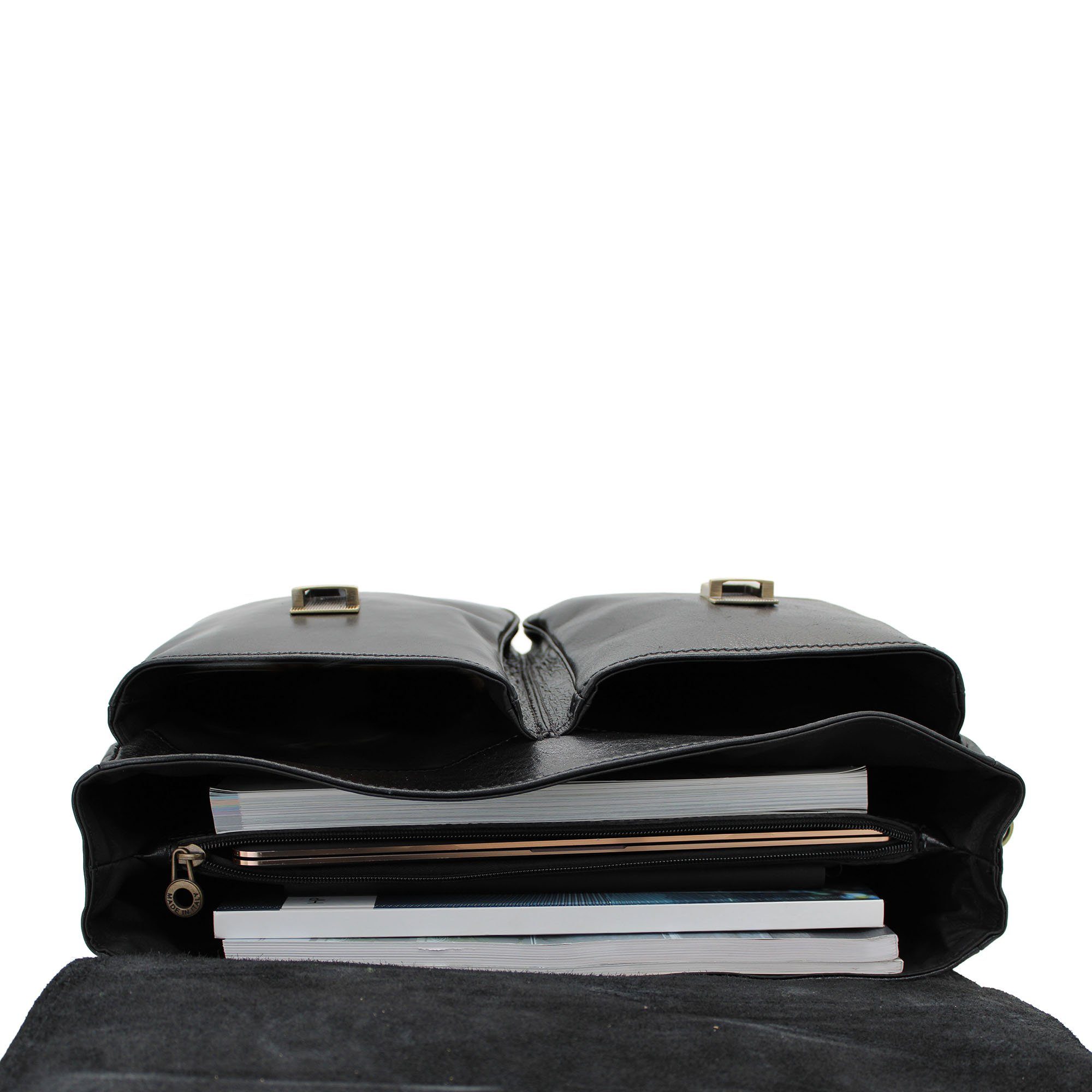 bupell Aktentasche Businesstasche, Geräumige Aktentasche, aus pflanzlich gegerbtem Leder, Handmade in Italy
