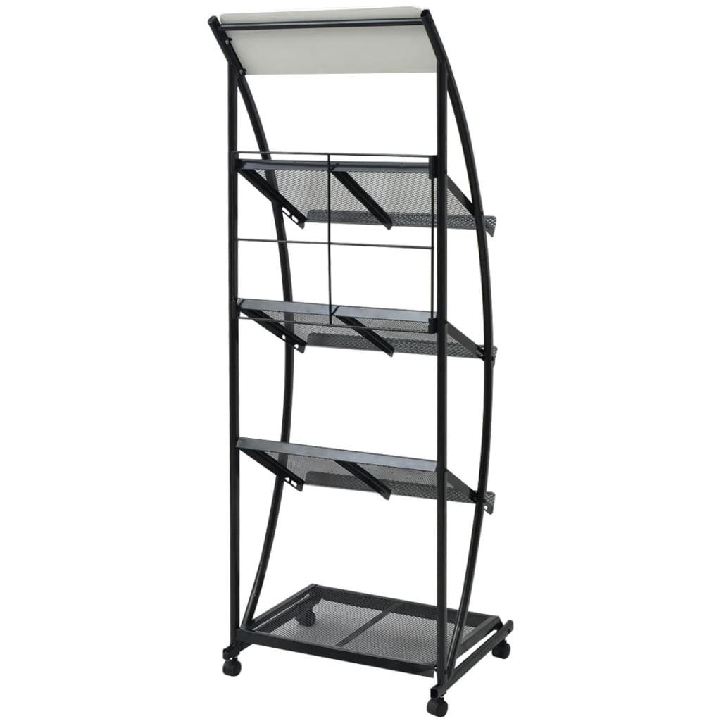 vidaXL Zeitungsständer Zeitschriftenständer 47 x 40 x 134 cm Schwarz und Weiß A4