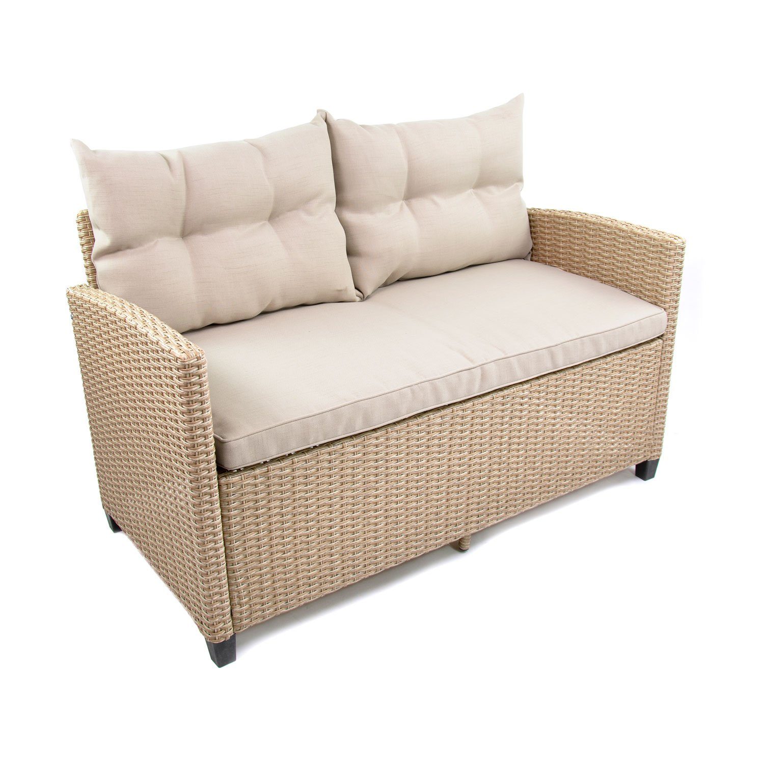 Green Spirit Loungeset Garten Sitzgruppe Madeira III, (Set, 6-tlg), 2-Sitzer Sofa: 124x67x74cm, Sessel: 67x66x74cm, Tisch 90x55x46cm