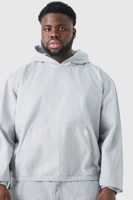 Plus Denim-Hoodie