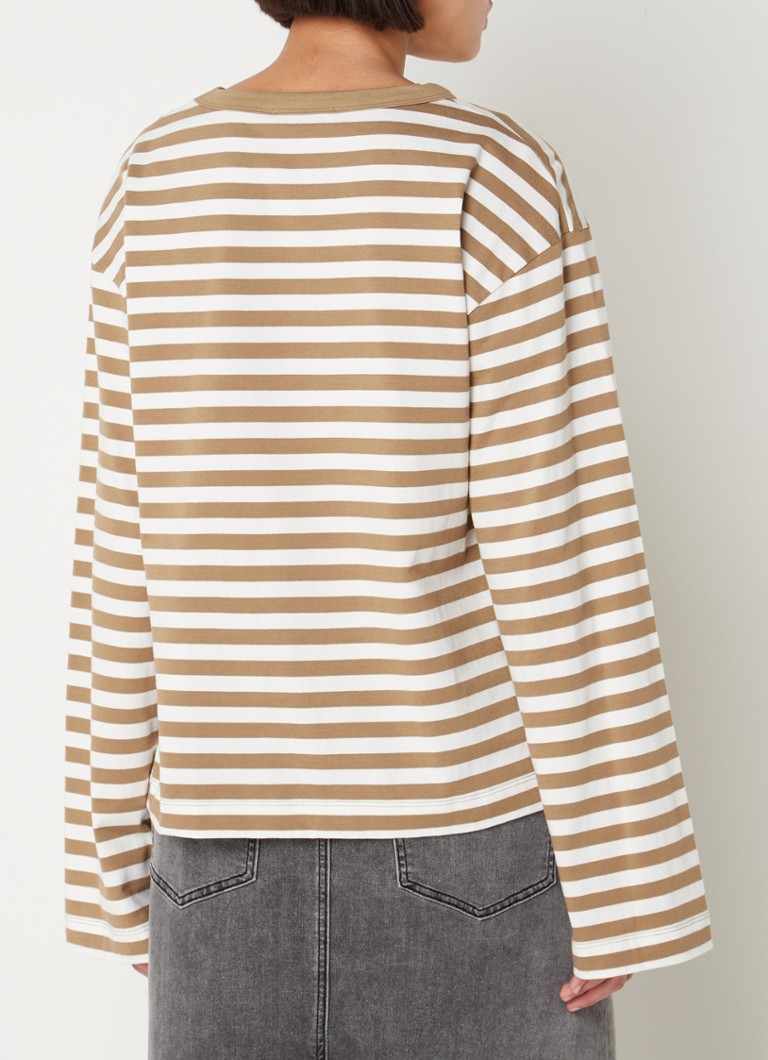 Camicia a maniche lunghe Modström Hellen in cotone biologico con righe stampate