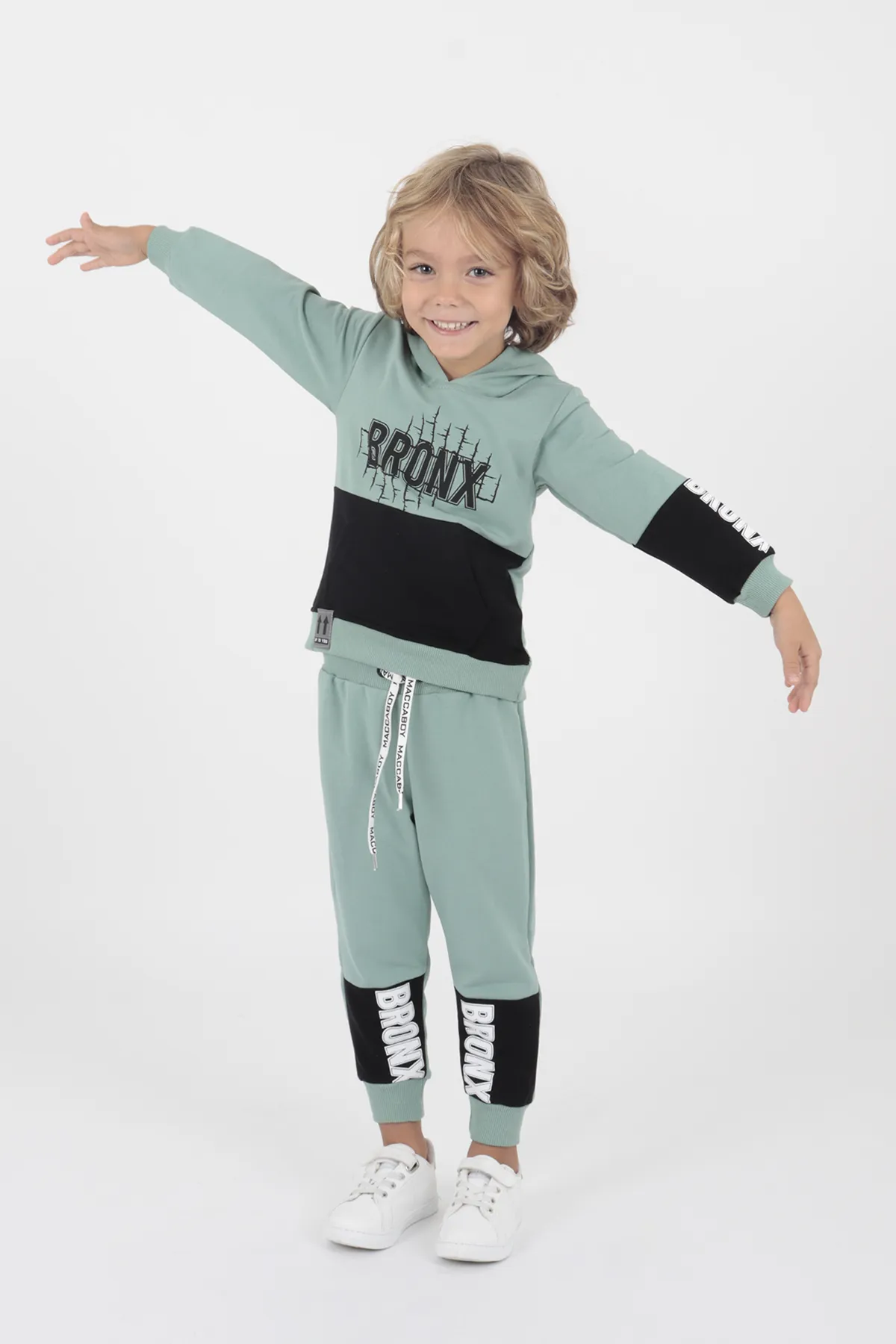 AHENGİM  Bedrucktes Bronx-Trainingsanzug-Set für Jungen Ak2235