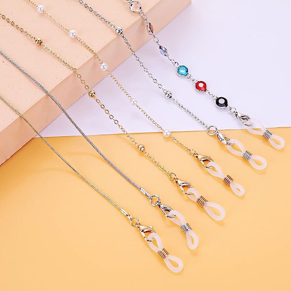 DRSEON Brillenkette 6 Stück Perlen Brillen Ketten, Brillenband