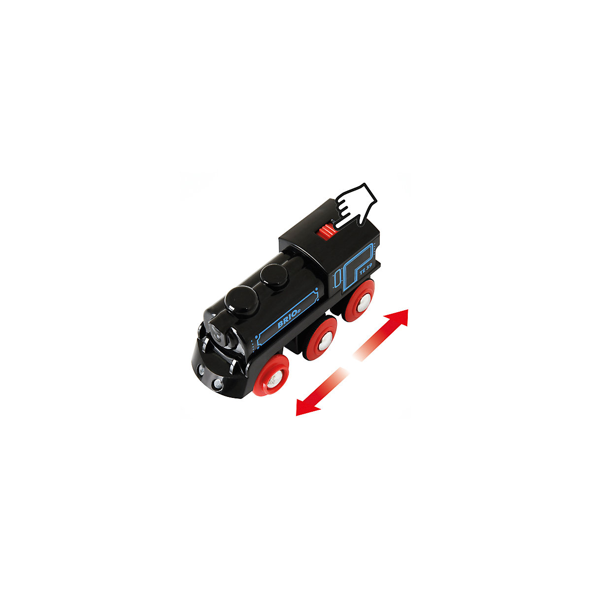 Schwarze Akku-Lok mit Mini-USB