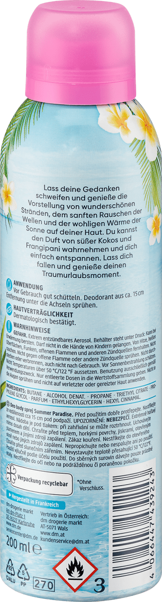 Deo Spray Summer Paradise, 200 ml