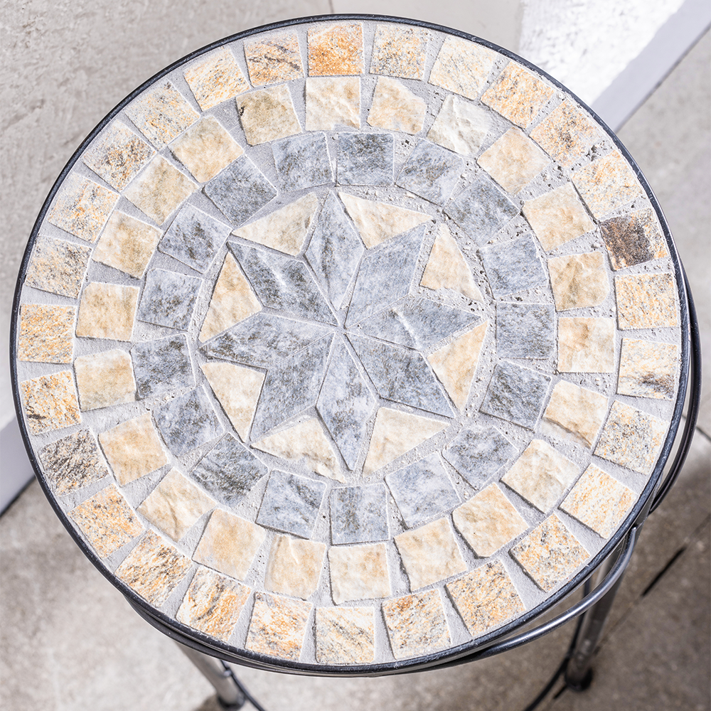 HC Garten & Freizeit Mosaik Blumenständer 3er Set aus Metall Pflanzenständer Set schwarz