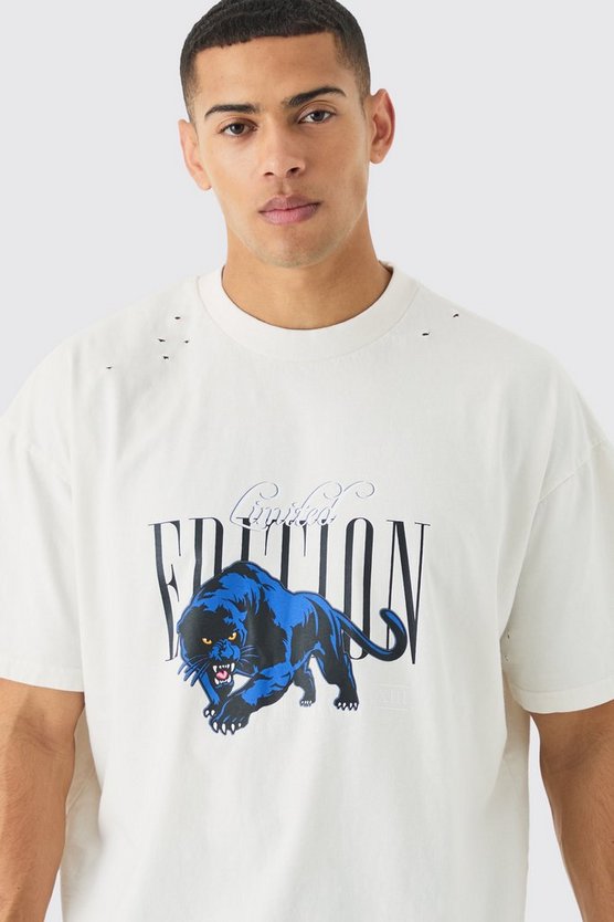 Oversize T-Shirt mit Limited Edition Panther Print