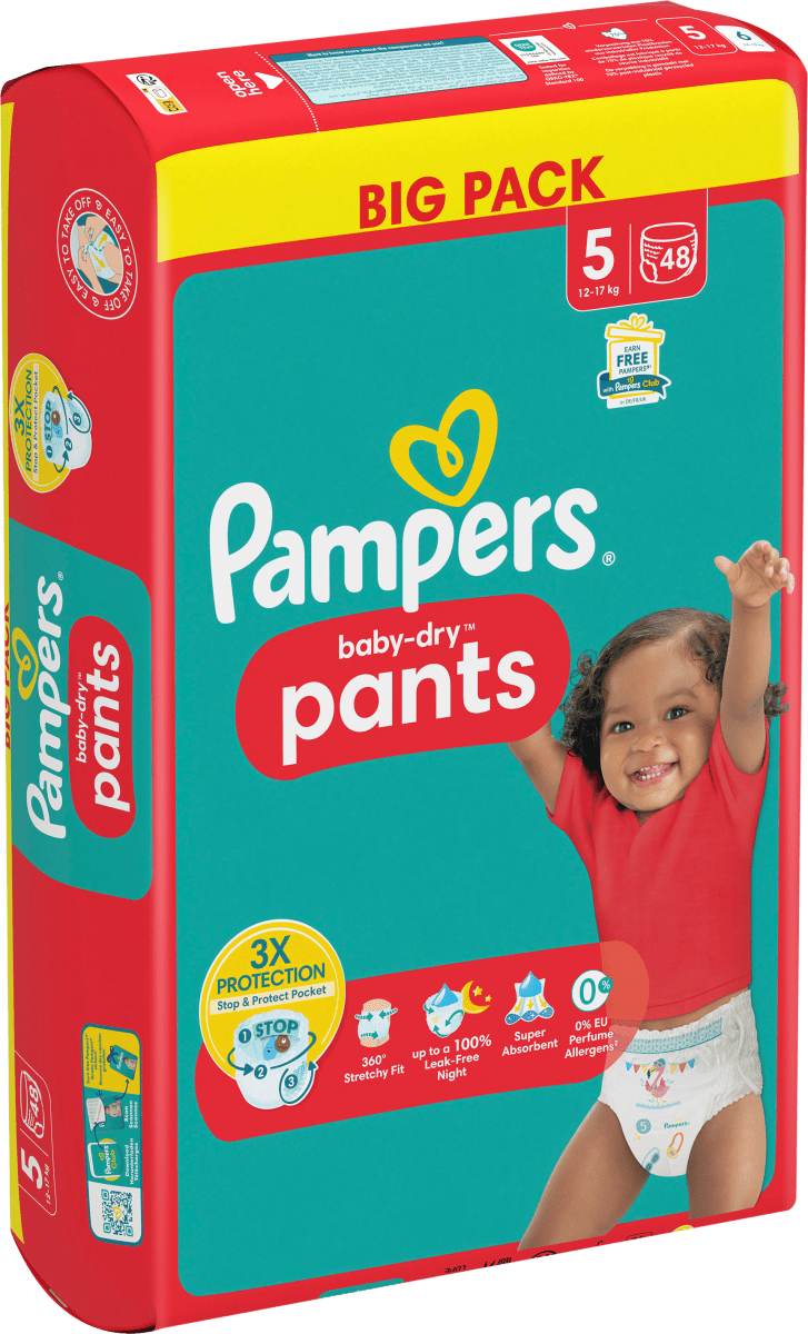Baby Pants Baby Dry Gr.5 Junior (12-17kg), Big Pack, 48 St