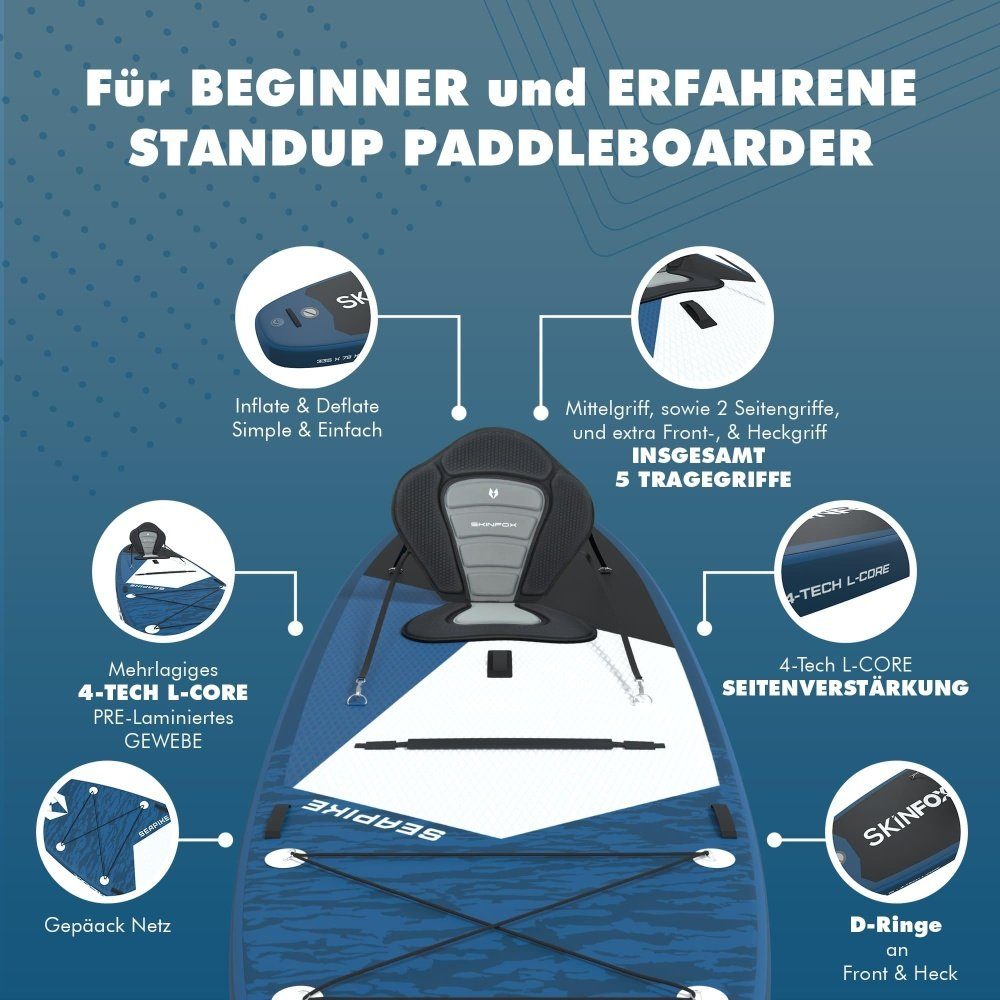 Skinfox Inflatable SUP-Board SEAPIKE - 335x78x15 - SKINFOX SUP