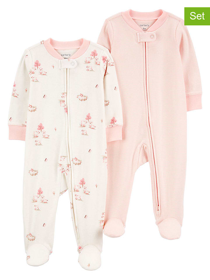 carter's 2er-Set: Strampler in Weiß/ Rosa günstig kaufen