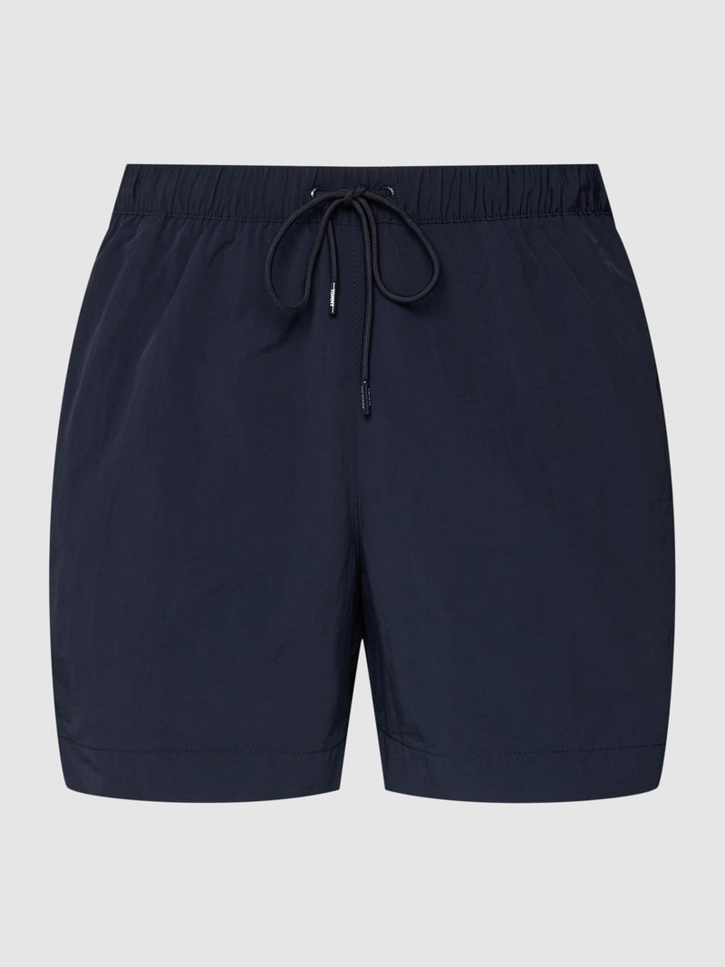 Badehose mit Logo-Stitching in dunkelblau