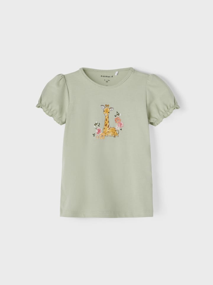 name it Mädchen T-Shirt mit Giraffen Motiv in Grün günstig kaufen