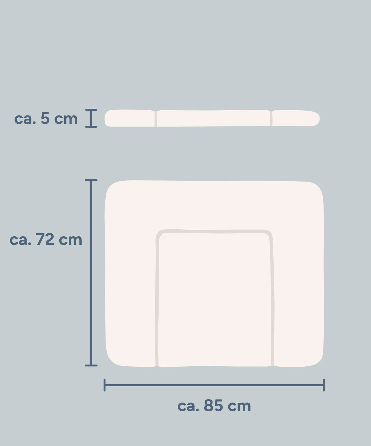 Wickelauflage abwaschbar 72 × 85 cm