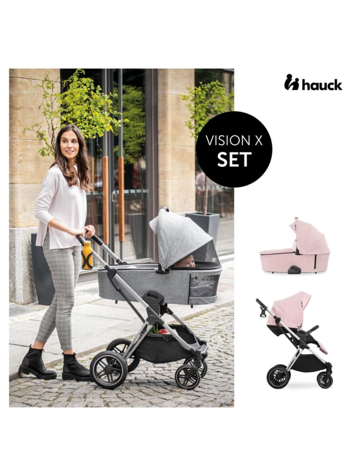 Hauck Kombi-Kinderwagen Vision X Duoset Silver (Sportwagen in rosa,silber günstig kaufen onesize