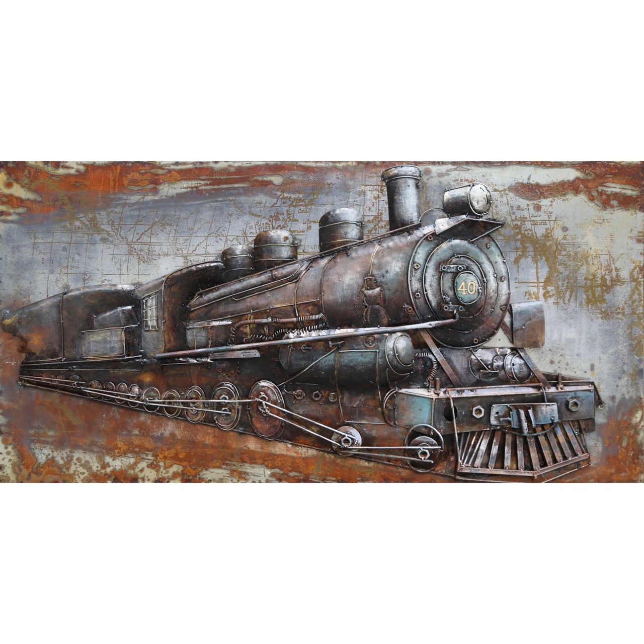INTERIA Home&Living 3D Metallbild Dampflok