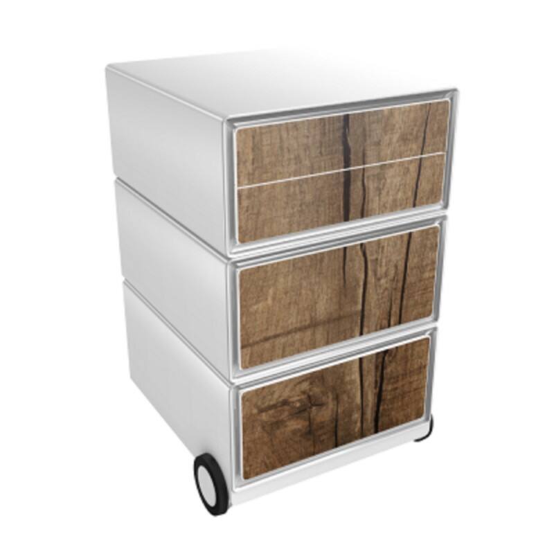 PAPERFLOW Rollcontainer easyBox 4 horizontale Schubladen 642x390x436mm PERSO BAUMSTAMM
