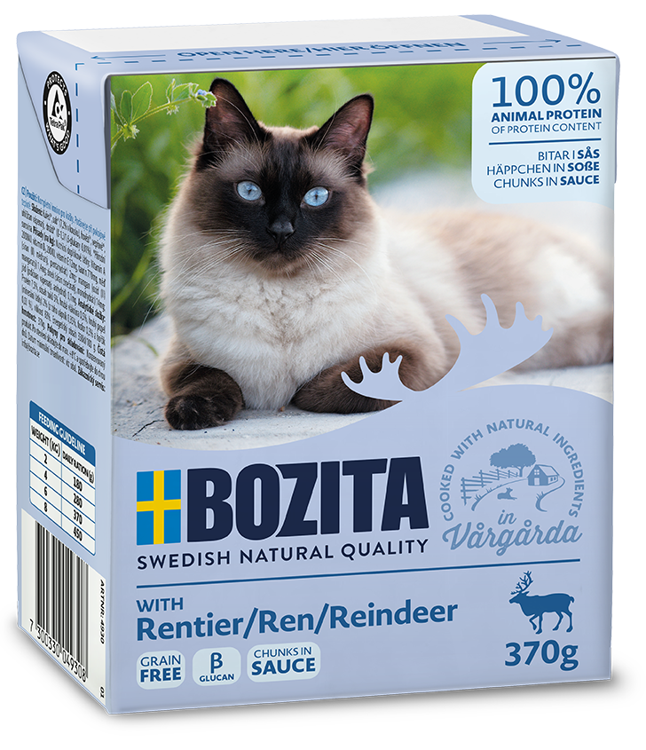 BOZITA Nassfutter BOZITA Häppchen in Soße 6x370g Rentier