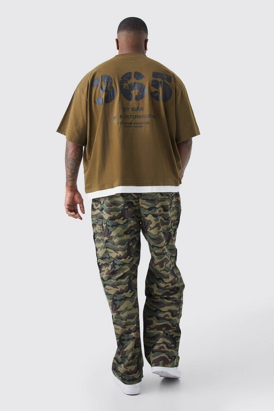 Plus lockere Camouflage Cargo-Hose mit Schnür-Detail