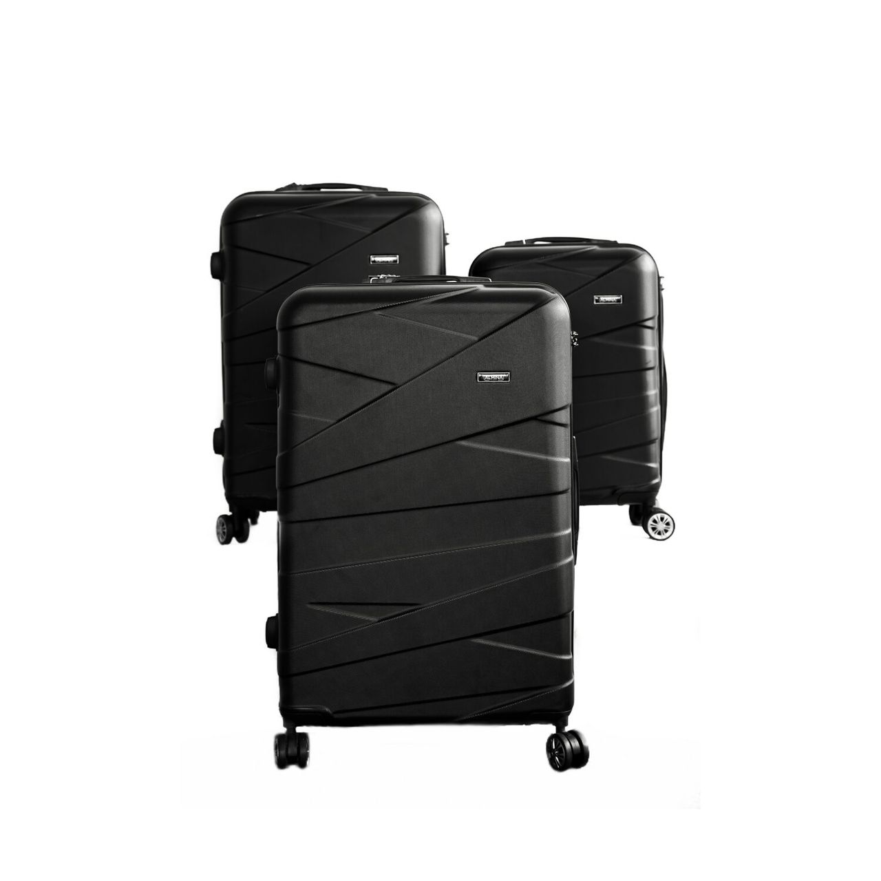 COFI 1453 3 Tlg. Koffer-Set mit 4 Rädern Hartschale 360° drehbar in Schwarz