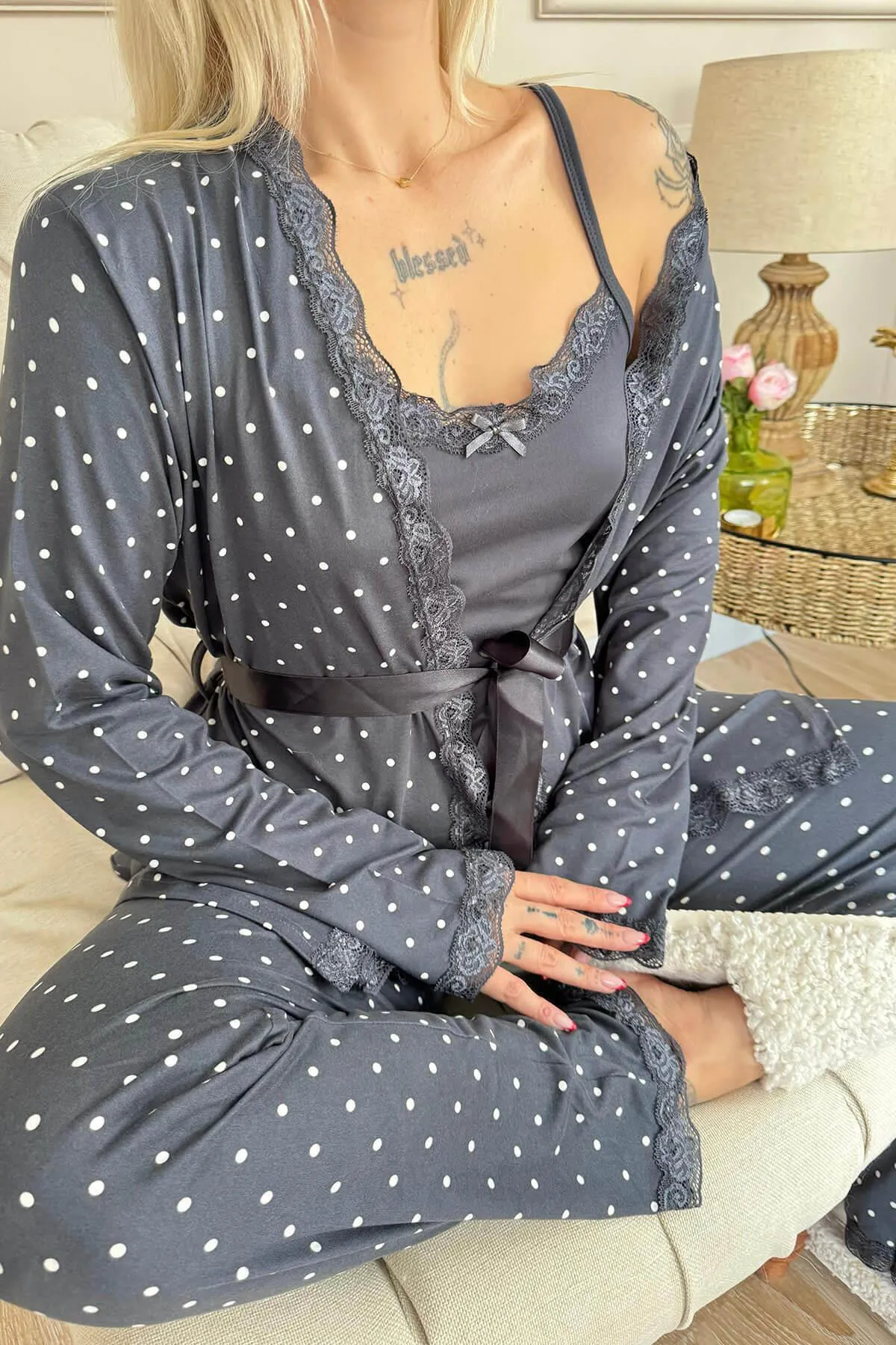 Pijamaevi  Pyjama set - Grau - Muster